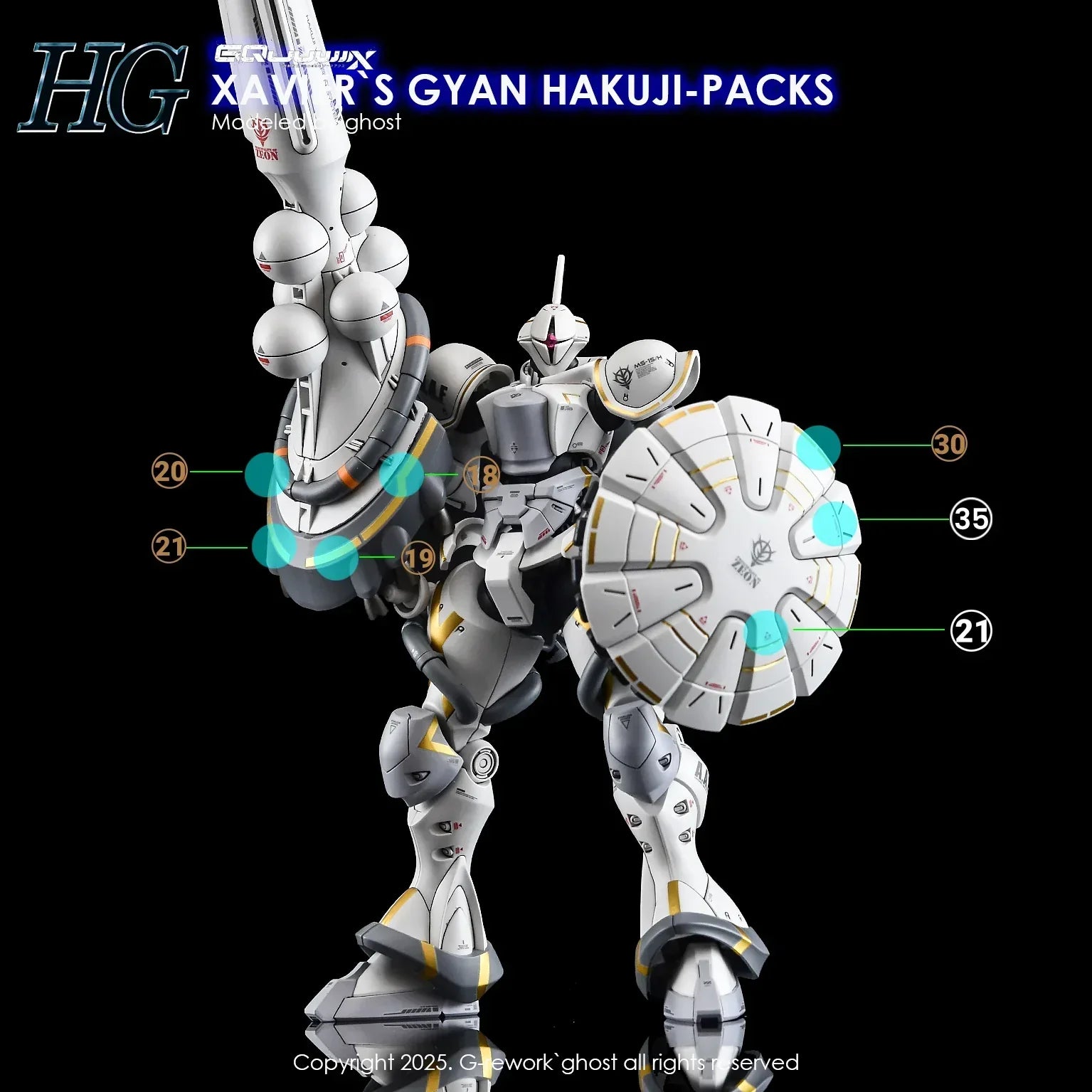 G-Rework Water Decal For HGGQX Xavier's Gyan Hakuji Packs - A-Z Toy Hobby