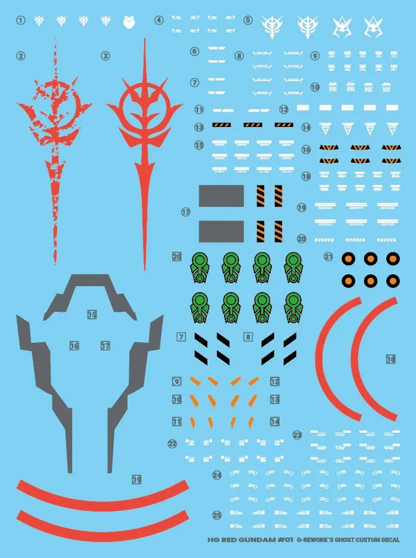 G-Rework Water Decal For HGGQX Red Gundam