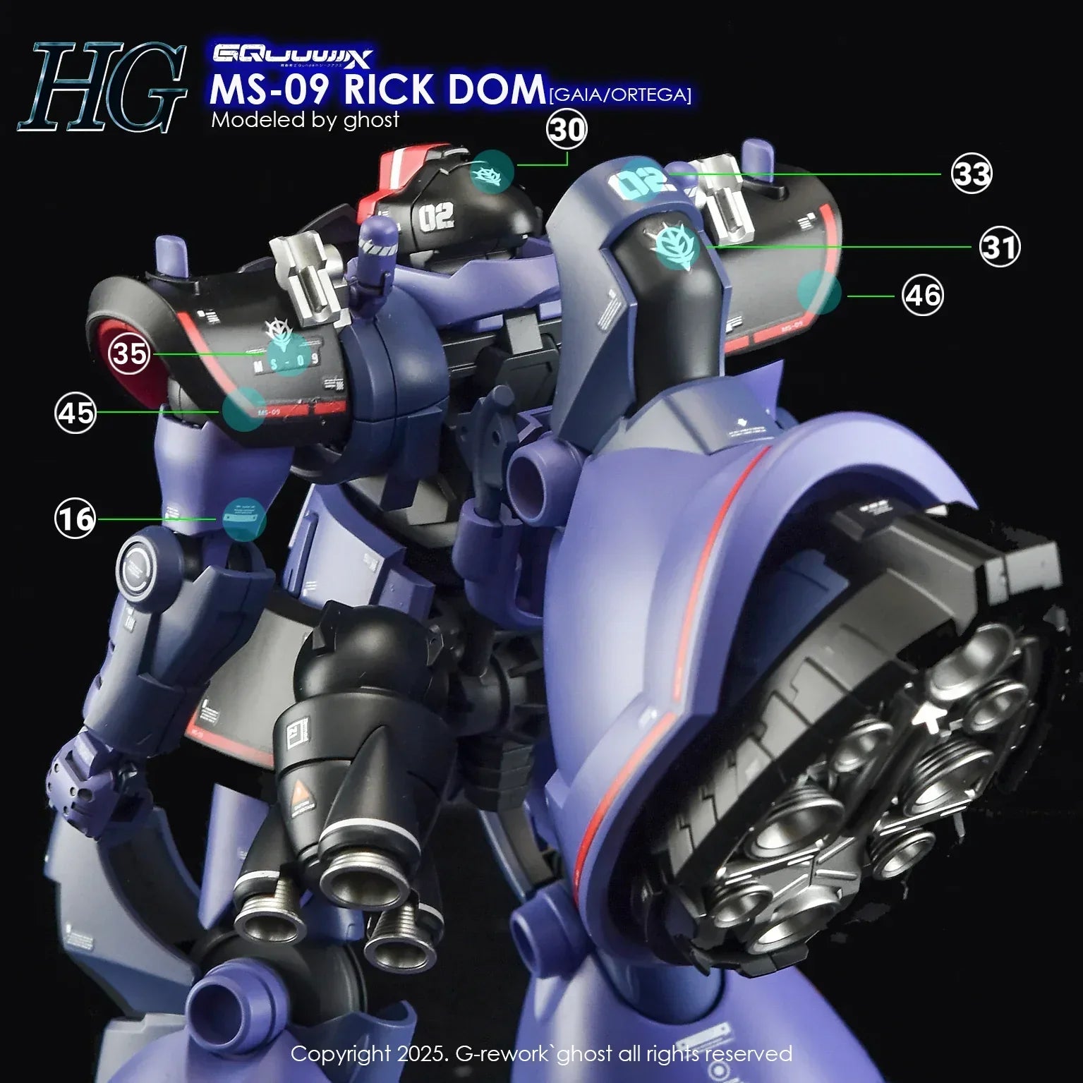 G-Rework Water Decal For HG Rick Dom (GQ) - A-Z Toy Hobby
