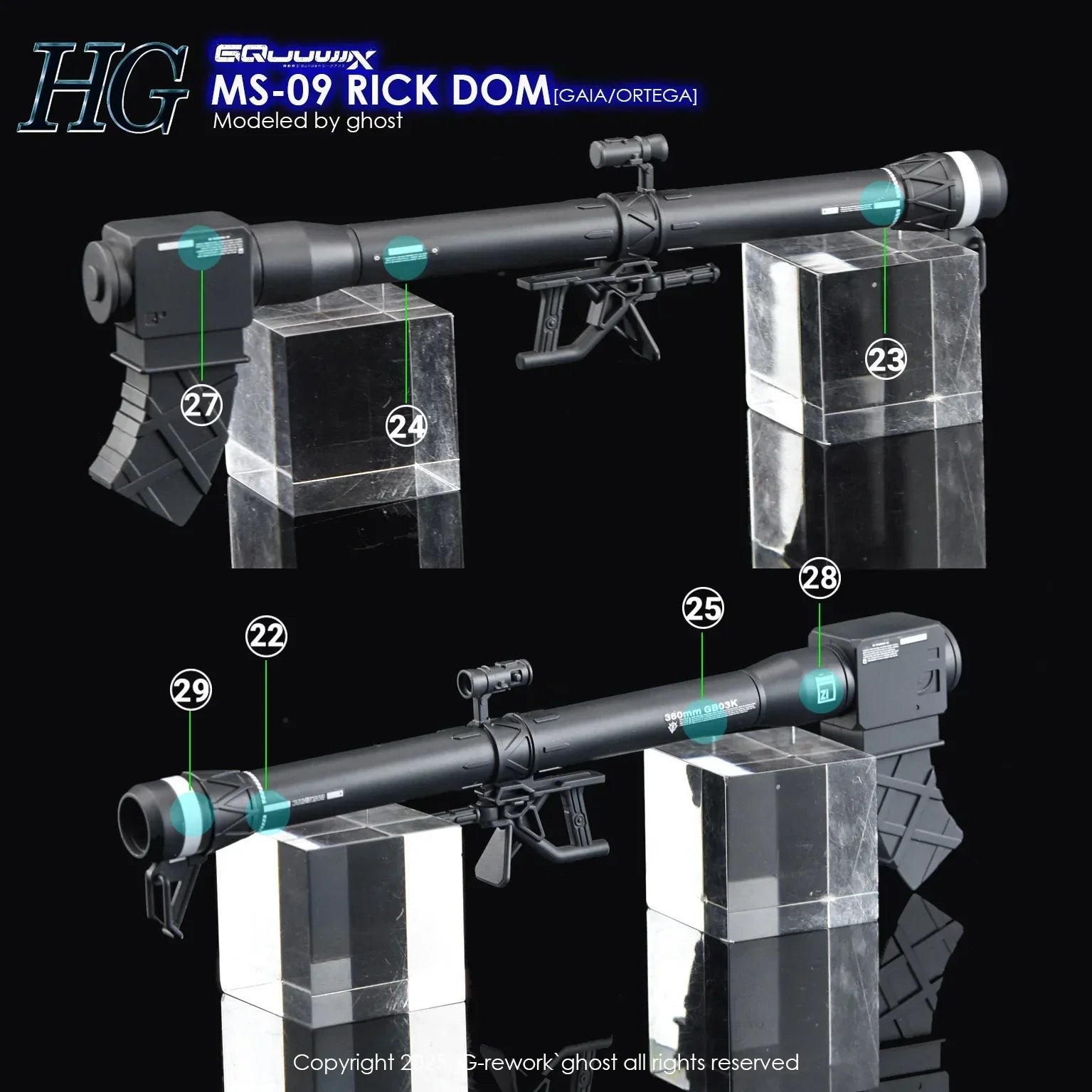 G-Rework Water Decal For HG Rick Dom (GQ) - A-Z Toy Hobby