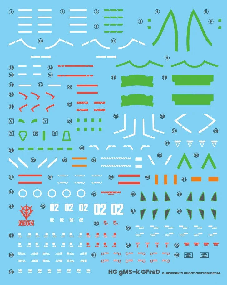 G-Rework Water Decal For HGGQX GFreD - A-Z Toy Hobby