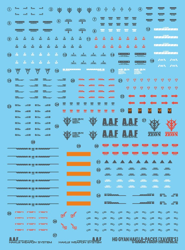 G-Rework Water Decal For HGGQX Xavier's Gyan Hakuji Packs