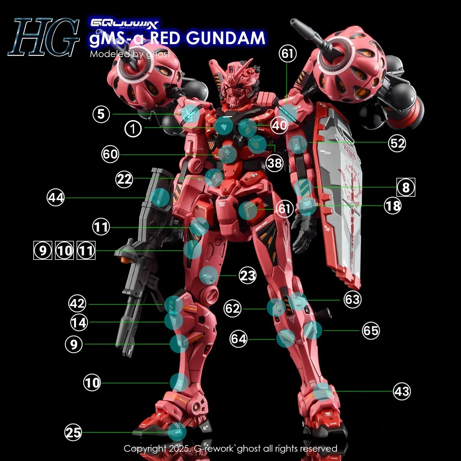 G-Rework Water Decal For HGGQX Red Gundam – A-Z Toy Hobby