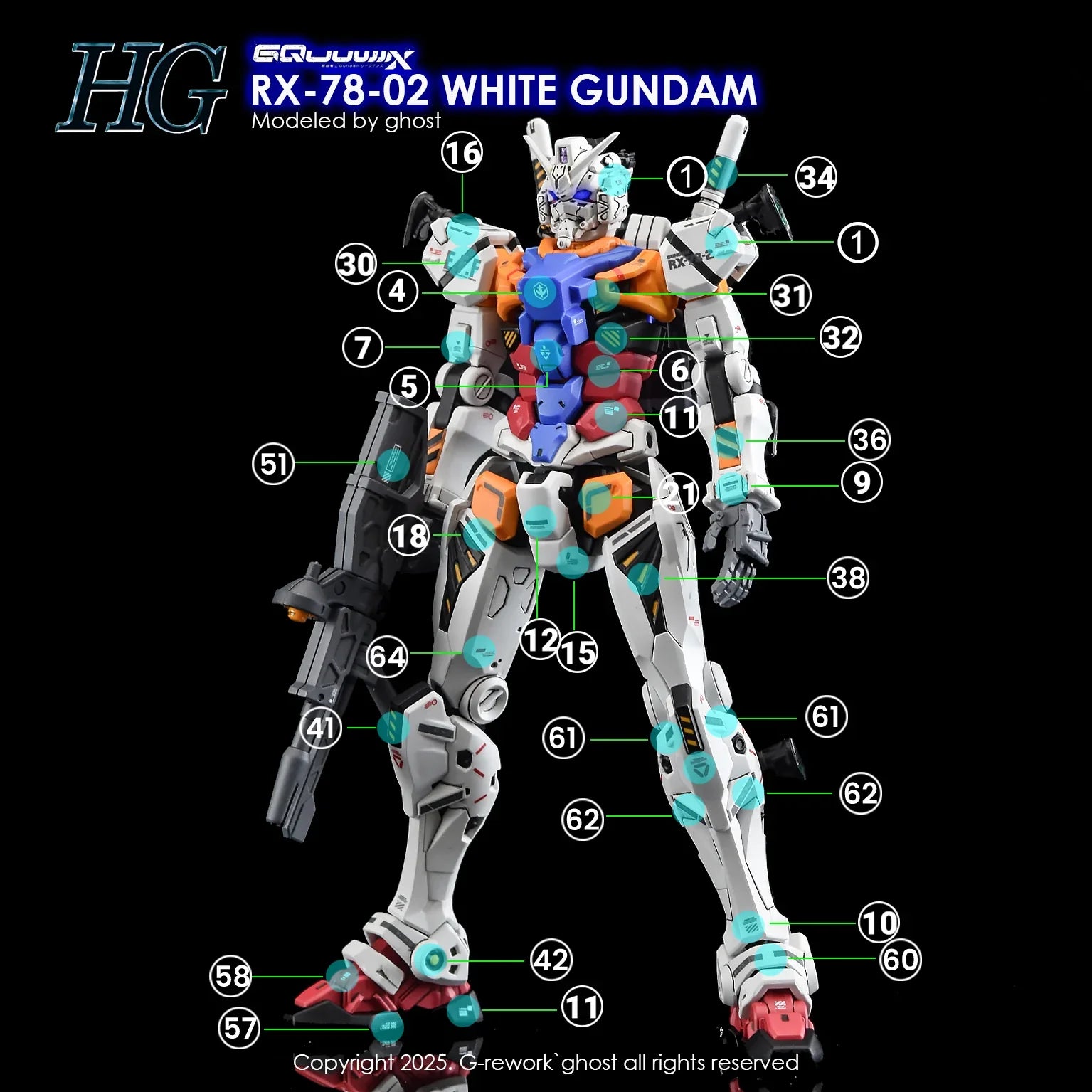 G-Rework Water Decal For HG White Gundam – A-Z Toy Hobby