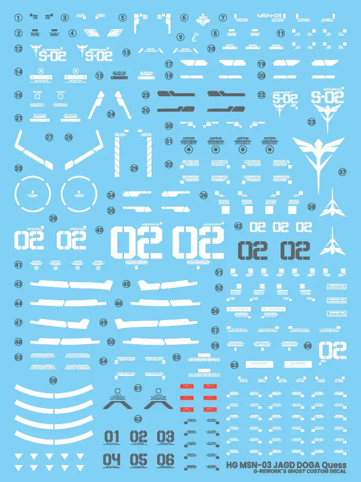 G-Rework Water Decal For HG Jagd Doga Gyunei Guss Custom - A-Z Toy Hobby