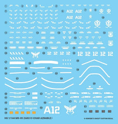 G-Rework Water Decal For HG GTO Char's Zaku II