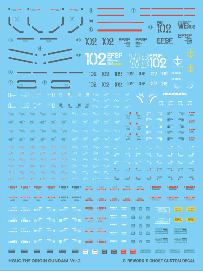 G-Rework Water Decal For HG RX-78-2 The Origin - A-Z Toy Hobby