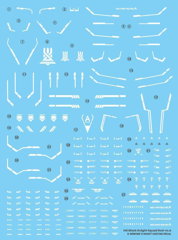 G-Rework Water Decal For HG Black Knight Squad Rud-ro.A - A-Z Toy Hobby
