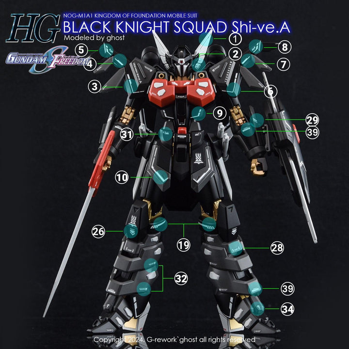 G-Rework Water Decal For HG Black Knight Squad Shi-ve.A - A-Z Toy Hobby