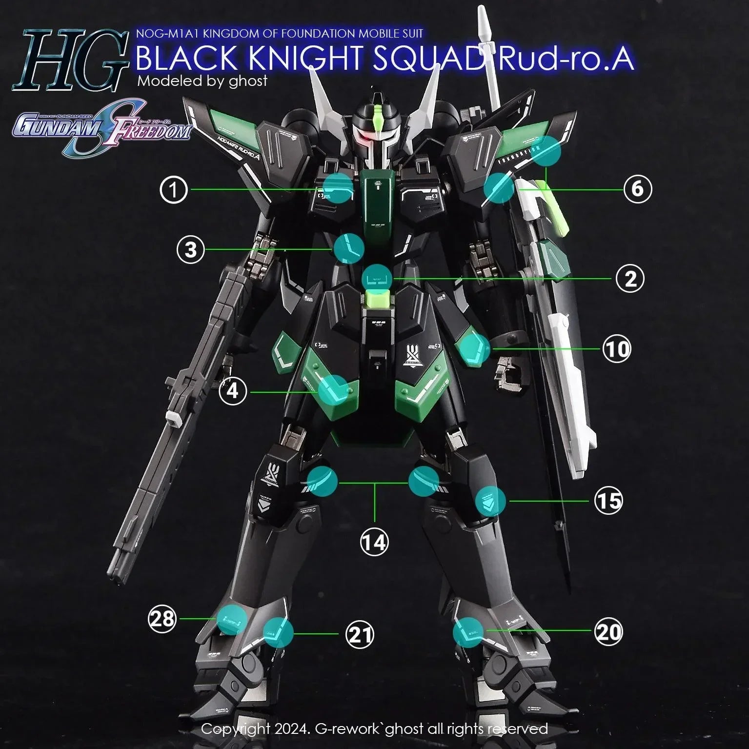 G-Rework Water Decal For HG Black Knight Squad Rud-ro.A - A-Z Toy Hobby