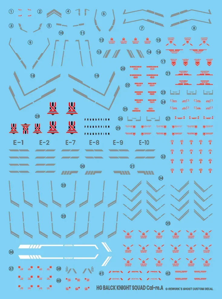 G-Rework Water Decal For HG Black Knight Cal-re.A - A-Z Toy Hobby