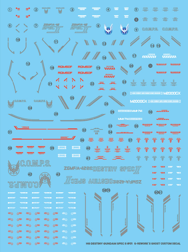 G-Rework Water Decal For HG Destiny Type II