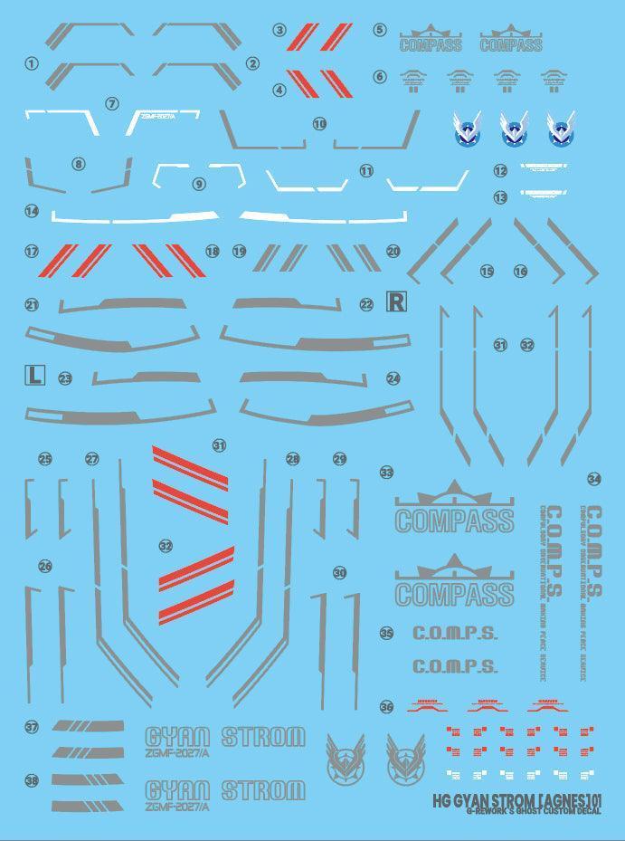 G-Rework Water Decal For HG Gyan Strom - A-Z Toy Hobby