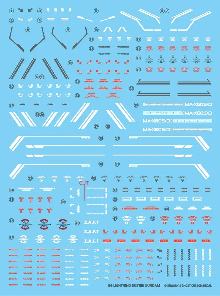 G-Rework Water Decal For HG Lightning Buster - A-Z Toy Hobby