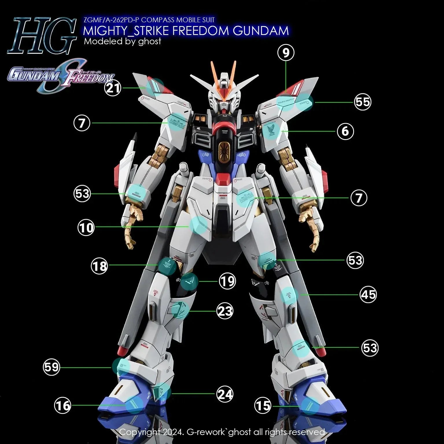Bandai Model Kit-51598 51598 Gundam Decal 24-MG Multi 0083, 34151