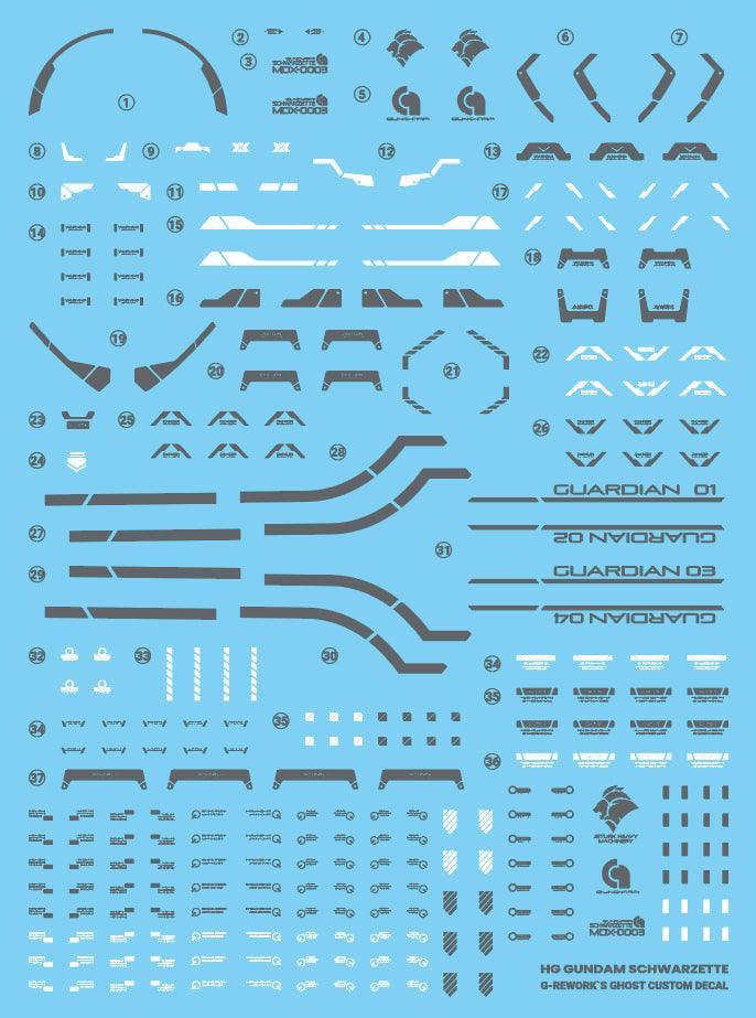 G-Rework Water Decal For HG Schwarzette - A-Z Toy Hobby