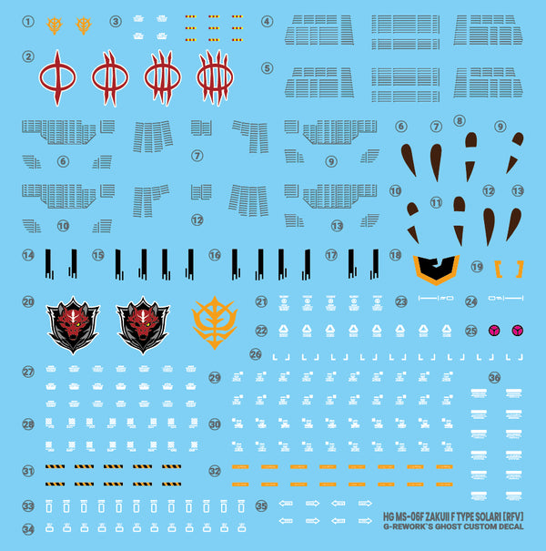 G-Rework Water Decal For HG Zaku II Solari