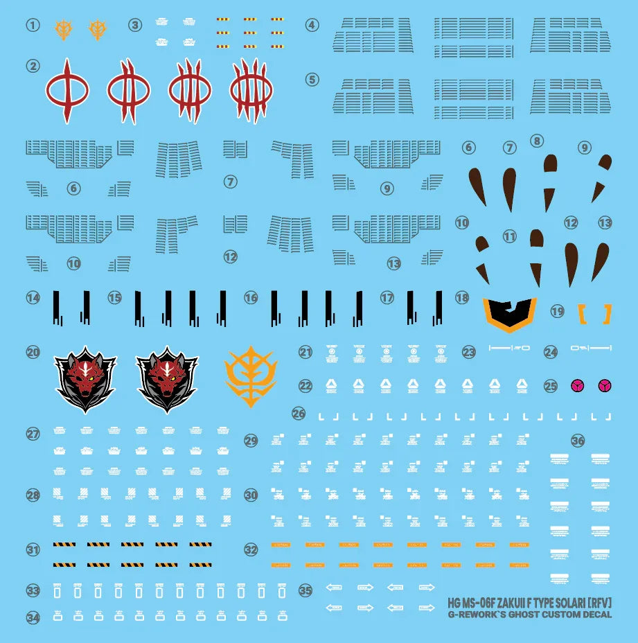 G-Rework Water Decal For HG Zaku II Solari - A-Z Toy Hobby