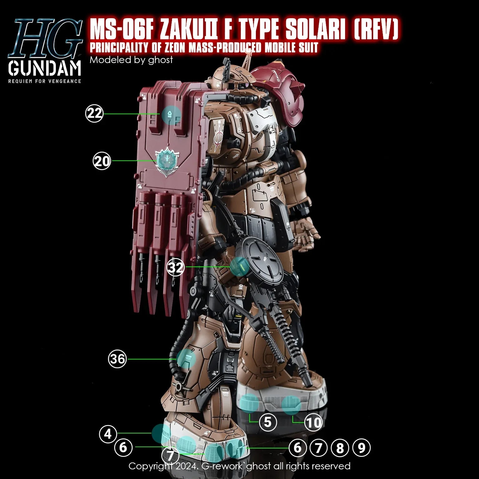 G-Rework Water Decal For HG Zaku II Solari - A-Z Toy Hobby