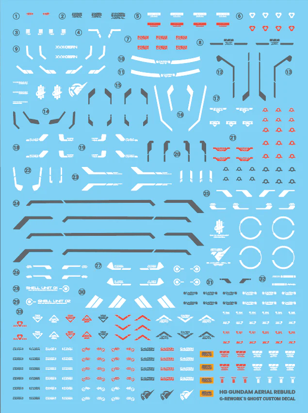 G-Rework Water Decal For HG Aerial Rebuild - A-Z Toy Hobby