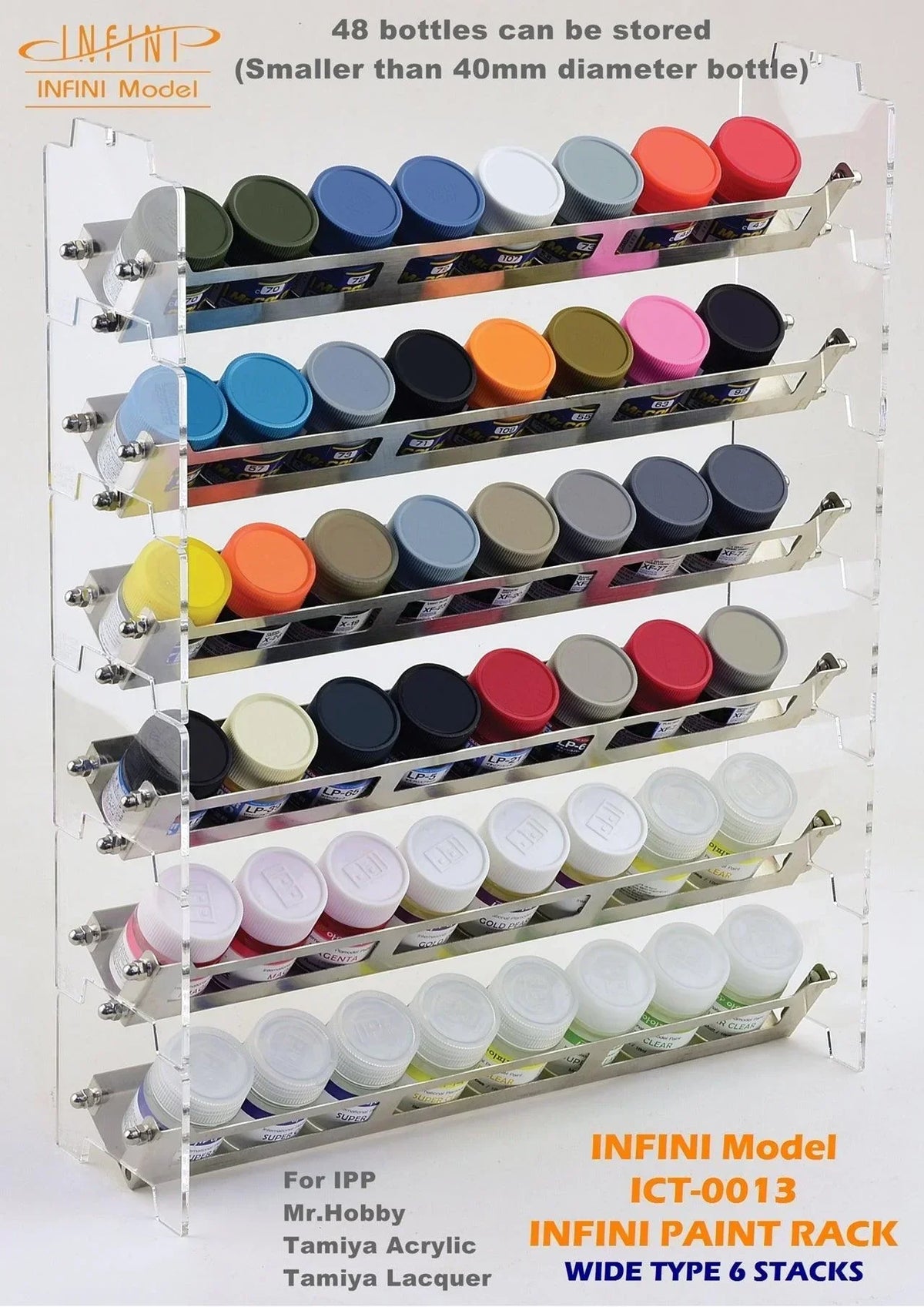 Modeling Paint Rack Infini Model Paint Rack Wide 6 Stacks ICT-0013 – A-Z Toy Hobby