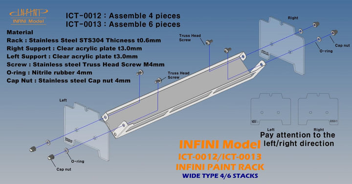 Infini Model Paint Rack Wide 6 Stacks ICT-0013 - A-Z Toy Hobby