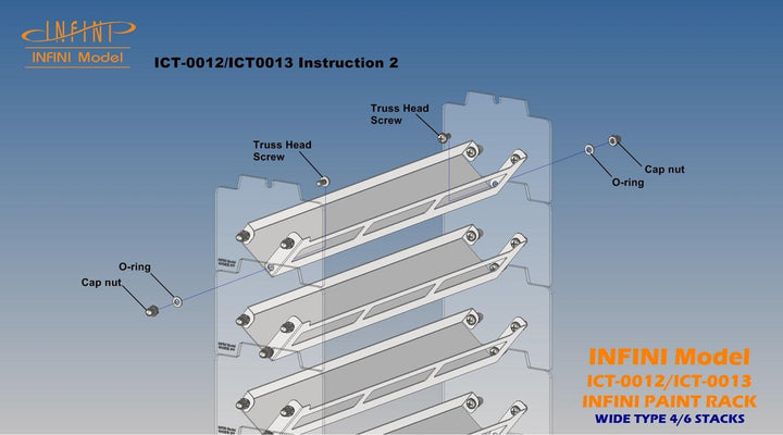 Infini Model Paint Rack Wide 6 Stacks ICT-0013 - A-Z Toy Hobby
