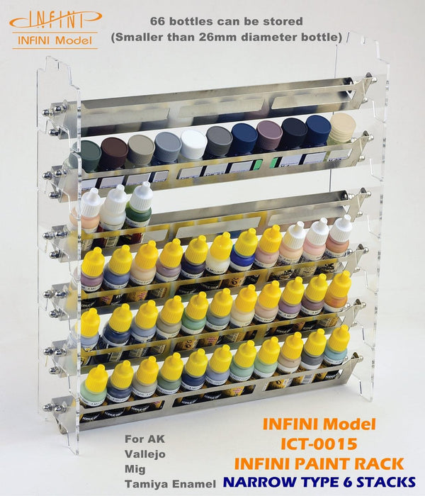 Infini Model Paint Rack Narrow 6 Stacks ICT-0015 - A-Z Toy Hobby