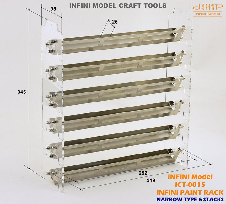 Infini Model Paint Rack Narrow 6 Stacks ICT-0015 - A-Z Toy Hobby