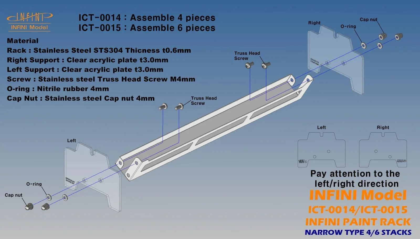 Infini Model Paint Rack Narrow 6 Stacks ICT-0015 - A-Z Toy Hobby