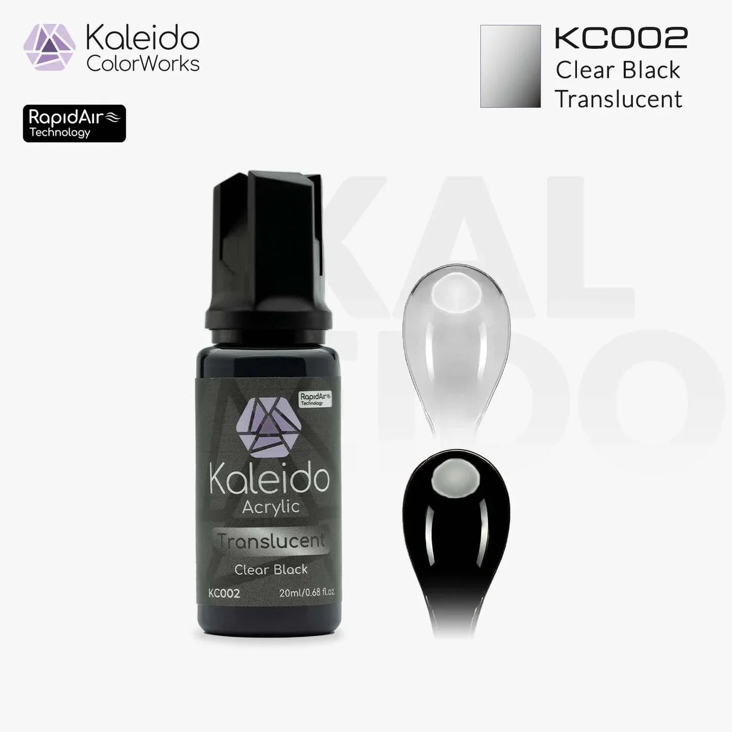 Kaleido KC002 Translucent Black Acrylic Paint 20ml