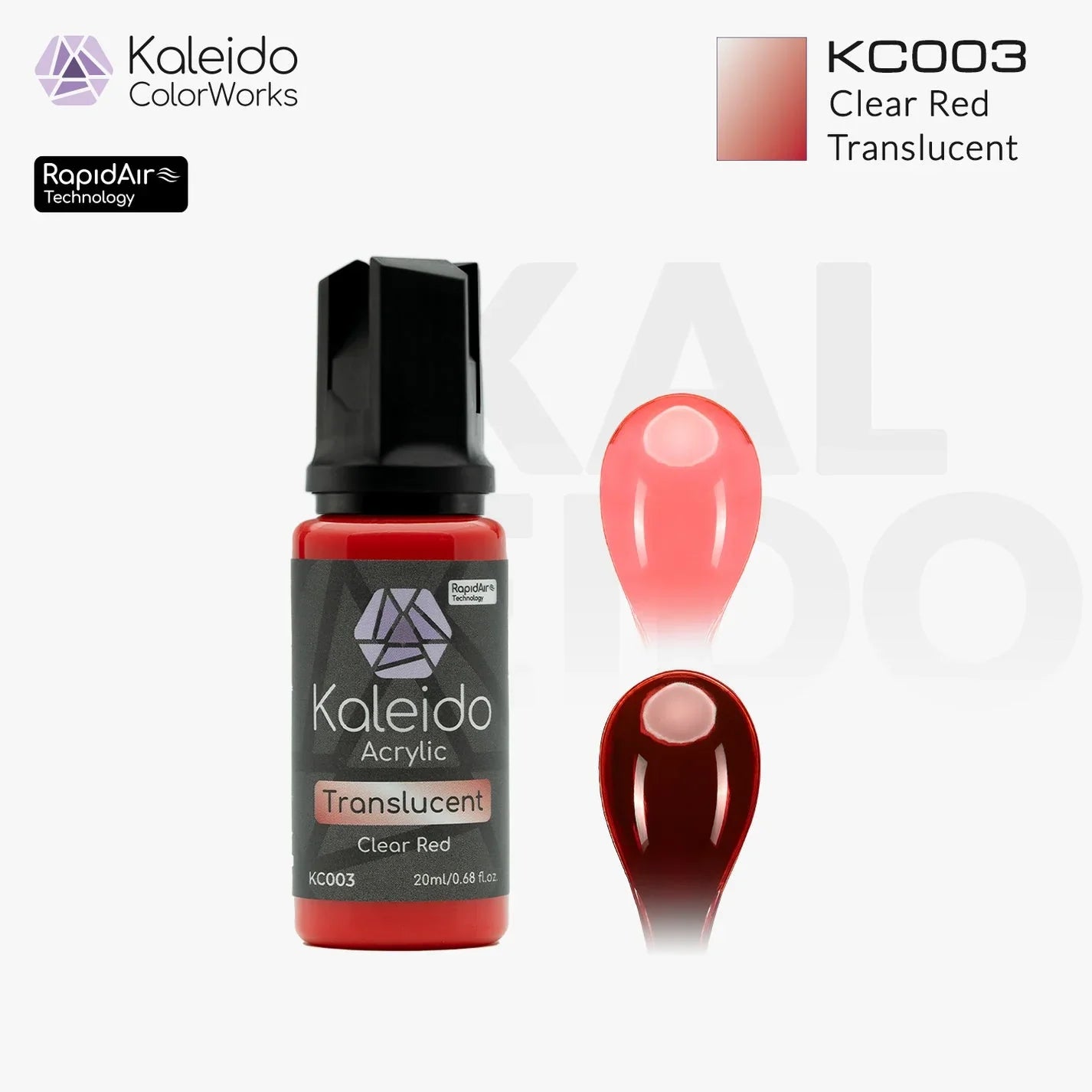 Kaleido KC003 Translucent Red Acrylic Paint 20ml
