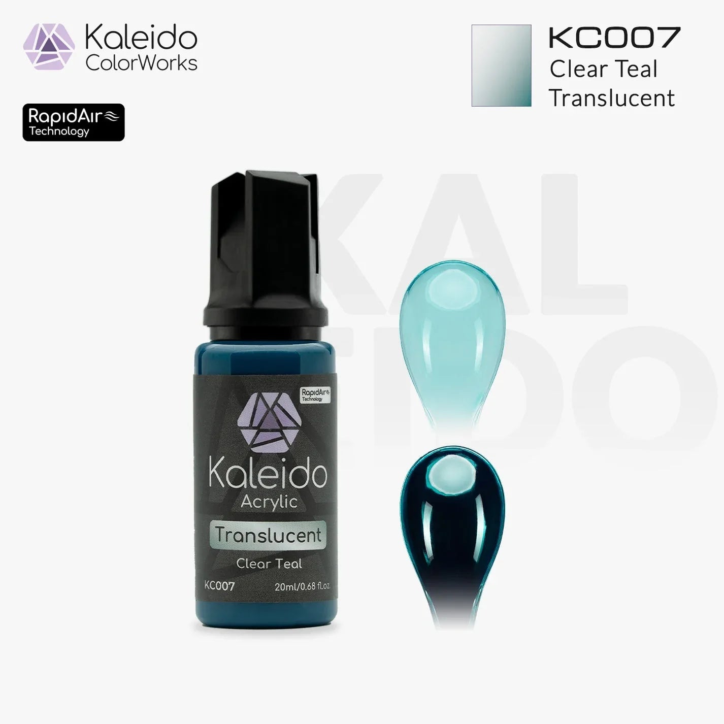Kaleido KC007 Translucent Teal Acrylic Paint 20ml