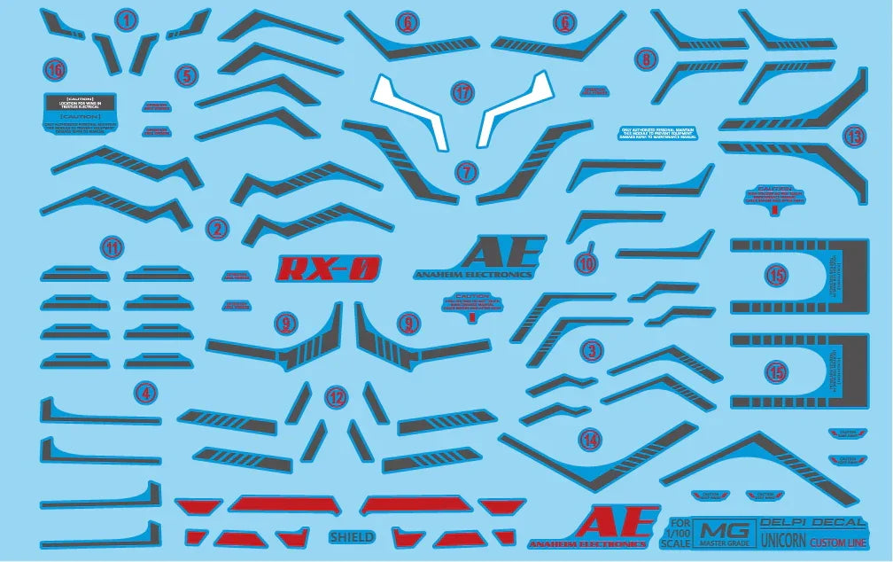 Delpi Water Decal Custom Line For MG Unicorn Ver. Ka - A-Z Toy Hobby