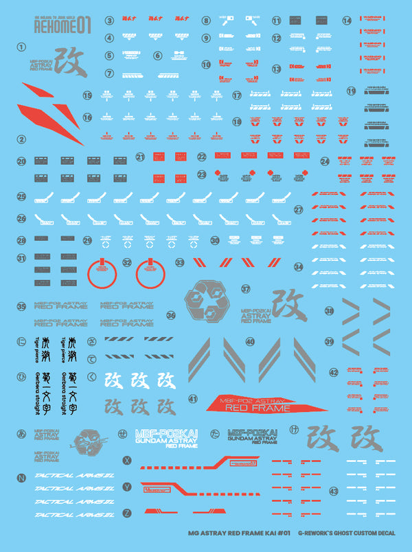 G-Rework Water Decal For MG Astray Red Frame Kai