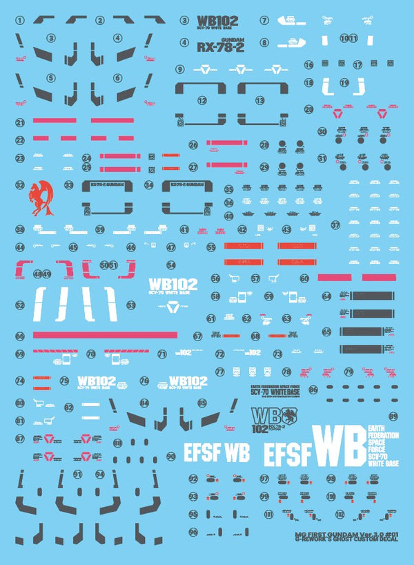 G-Rework Water Decal For MG RX-78-2 3.0