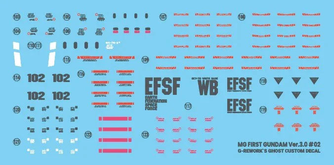 G-Rework Water Decal For MG RX-78-2 3.0 - A-Z Toy Hobby