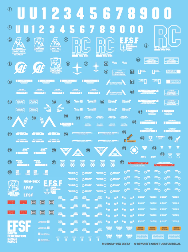 G-Rework Water Decal For MG Jesta - A-Z Toy Hobby