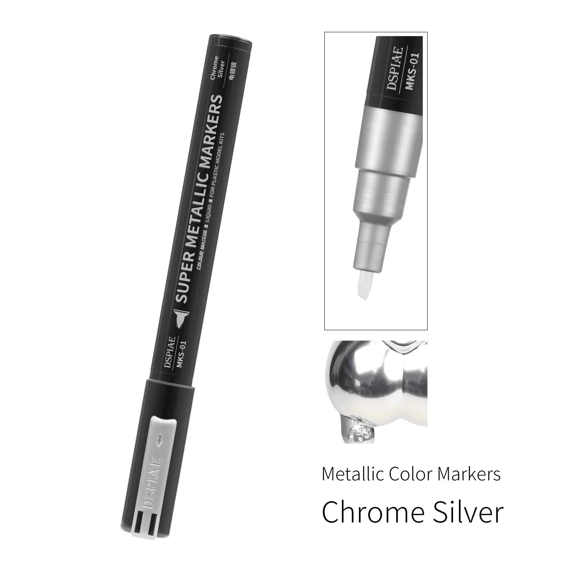 DSPIAE Super Metallic Color Marker Chrome Silver MKS-01 - A-Z Toy Hobby