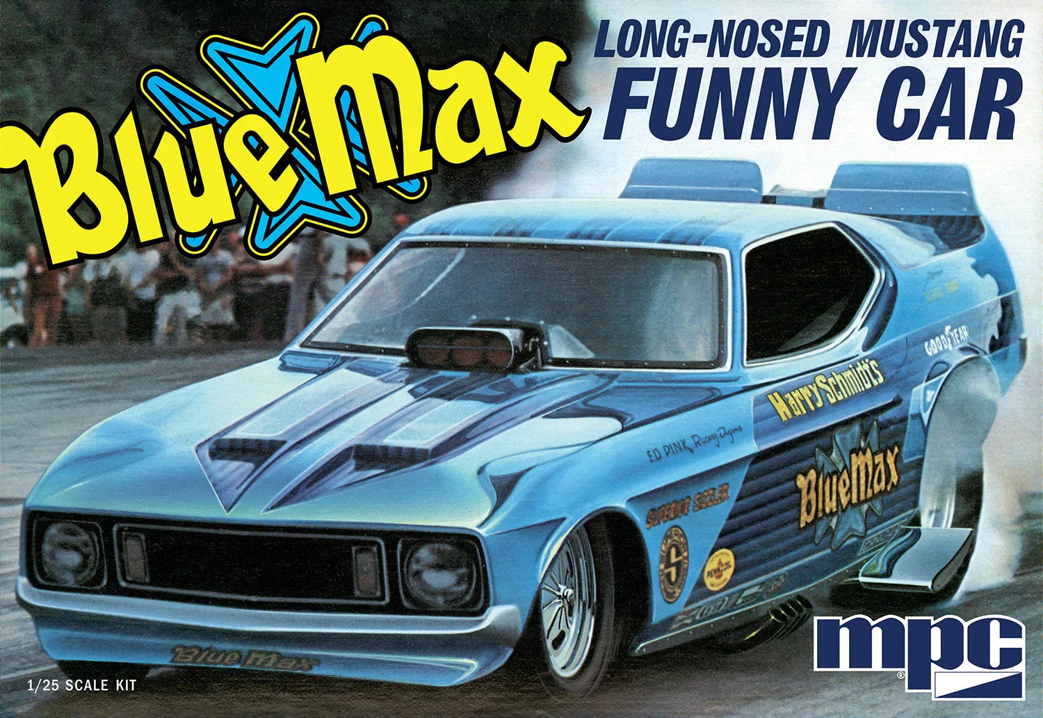 MPC Blue Max Long Nose Mustang Funny Car 1/25 Model Kit - A-Z Toy Hobby
