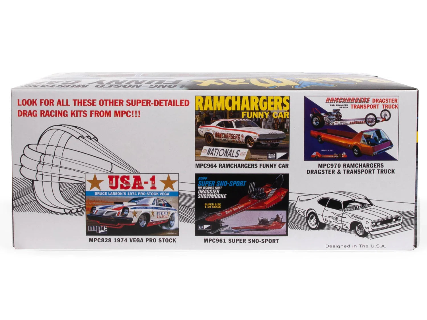 MPC Blue Max Long Nose Mustang Funny Car 1/25 Model Kit - A-Z Toy Hobby