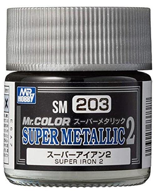Mr. Hobby SM203 Mr. Color Super Metallic Iron 2 Lacquer Paint 10ml - A-Z Toy Hobby