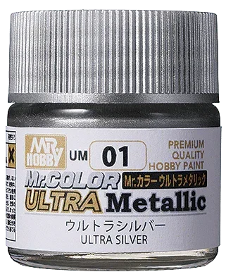 Mr. Hobby UM01 Mr. Color Ultra Metallic Silver Paint 10ml - A-Z Toy Hobby