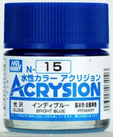 Mr. Hobby N15 Acrysion Bright Blue Paint 10ml - A-Z Toy Hobby