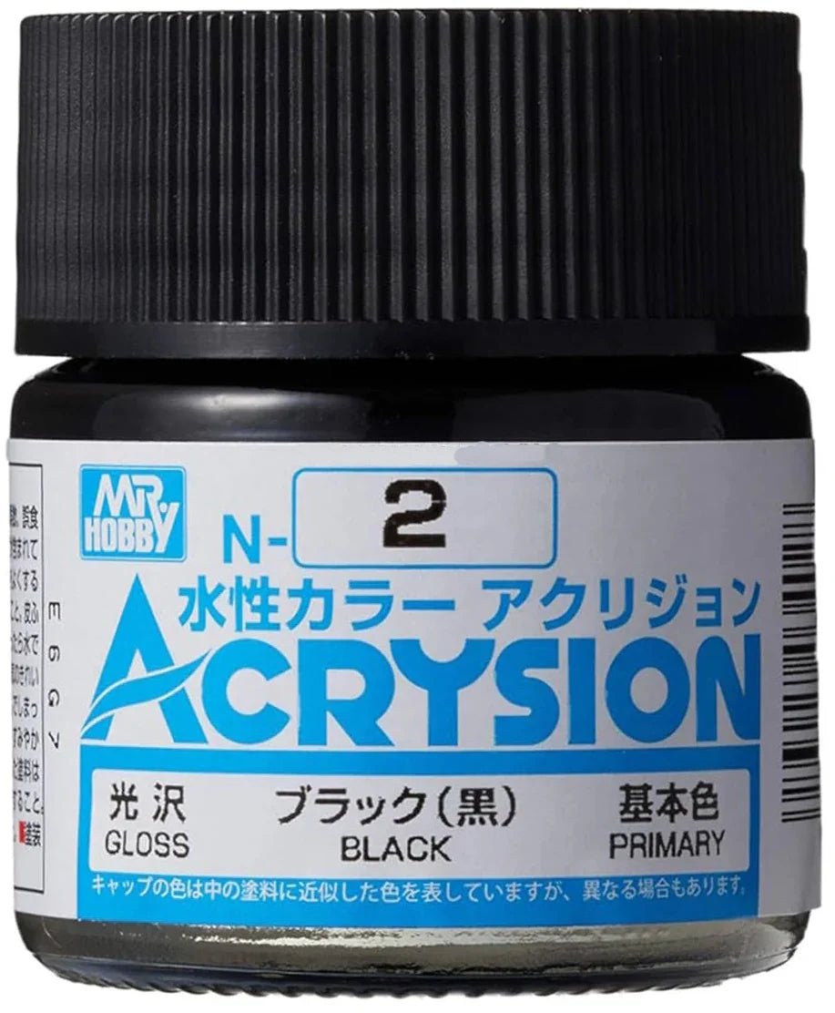 Mr. Hobby N2 Acrysion Black Paint 10ml - A-Z Toy Hobby