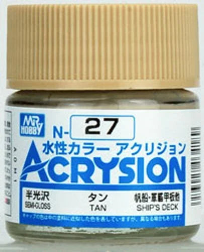 Mr. Hobby N27 Acrysion Tan Paint 10ml - A-Z Toy Hobby