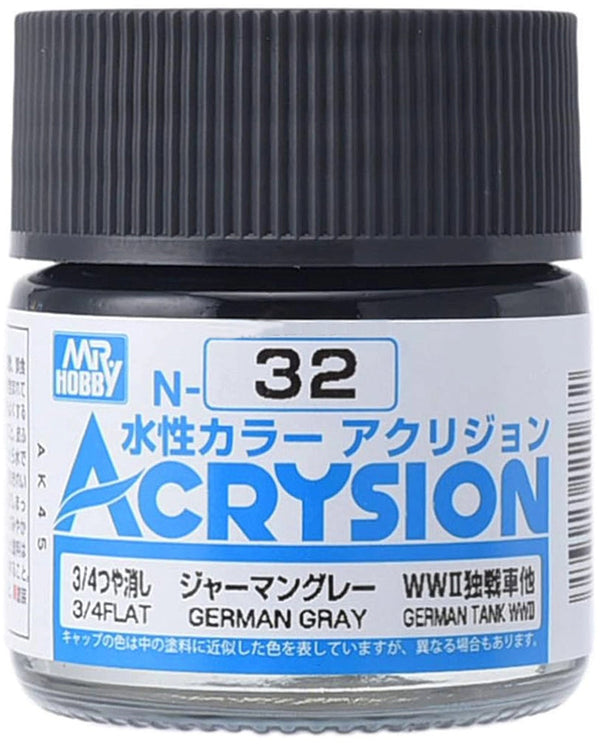 Mr. Hobby N32 Acrysion German Gray Paint 10ml
