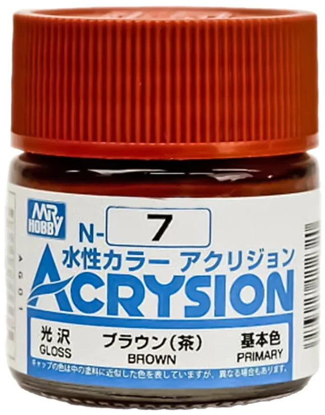 Mr. Hobby N7 Acrysion Brown Paint 10ml - A-Z Toy Hobby