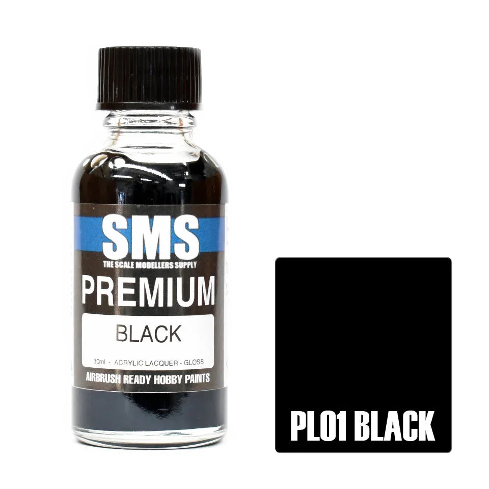 SMS PL01 Premium Black Paint 30ml - A-Z Toy Hobby
