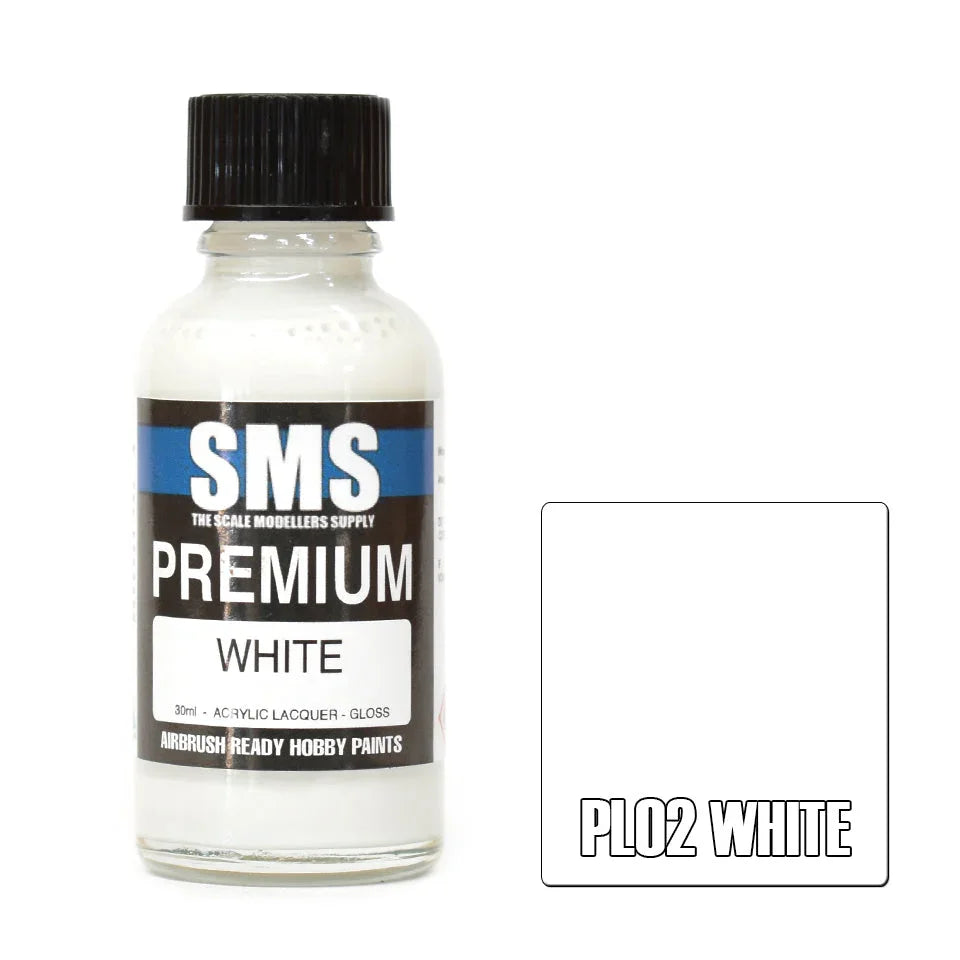 SMS PL02 Premium White Paint 30ml - A-Z Toy Hobby